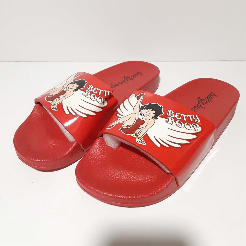 ♥ BETTY BOOP Flip Flops Sandals Thongs Red Angel Wings NEW NWOT Womens 7 ♥ - Picture 2 of 10